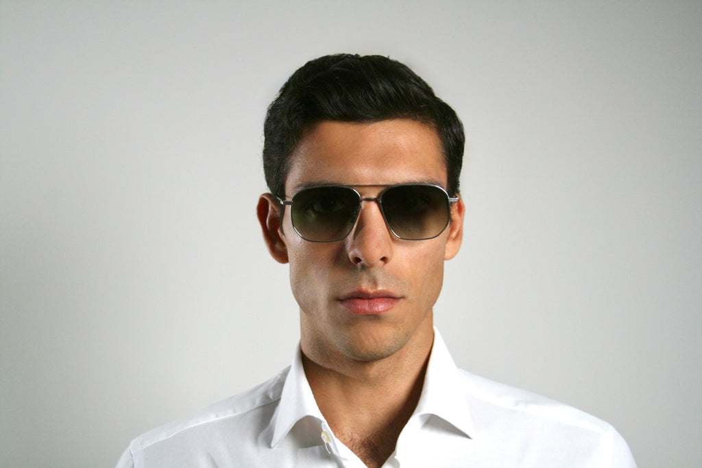 Di Capo Montana Silver Green - premium titanium blue light glasses