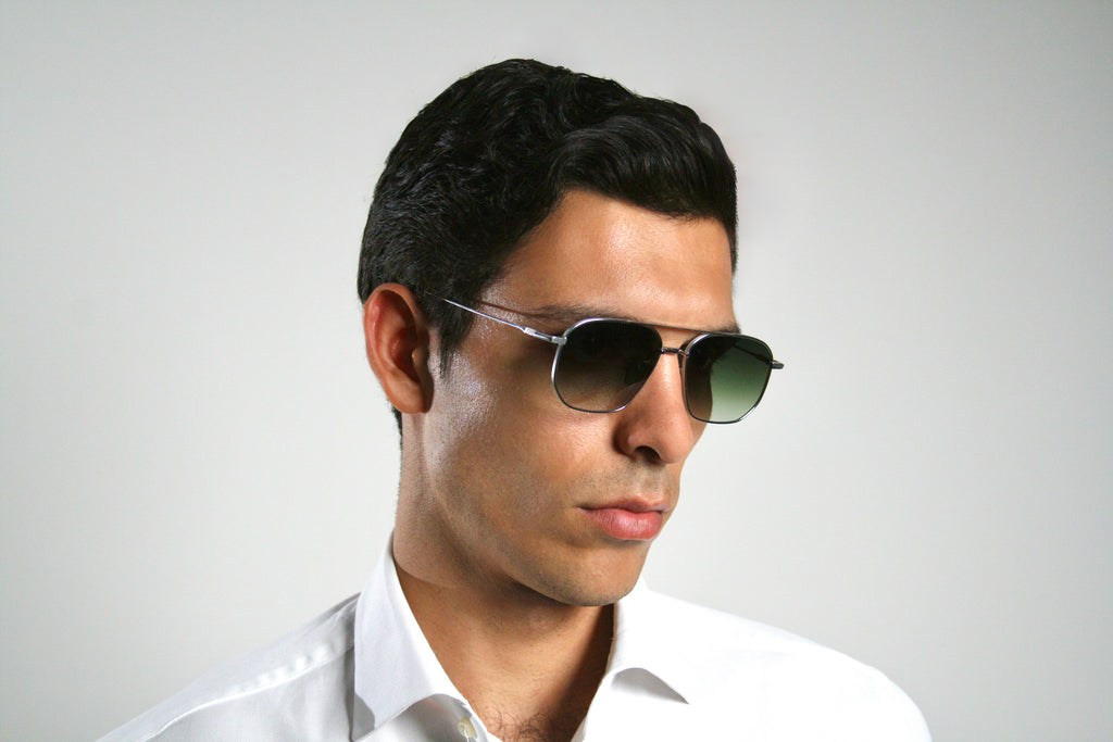 Montana by Di Capo - Silver Green titanium blue light glasses