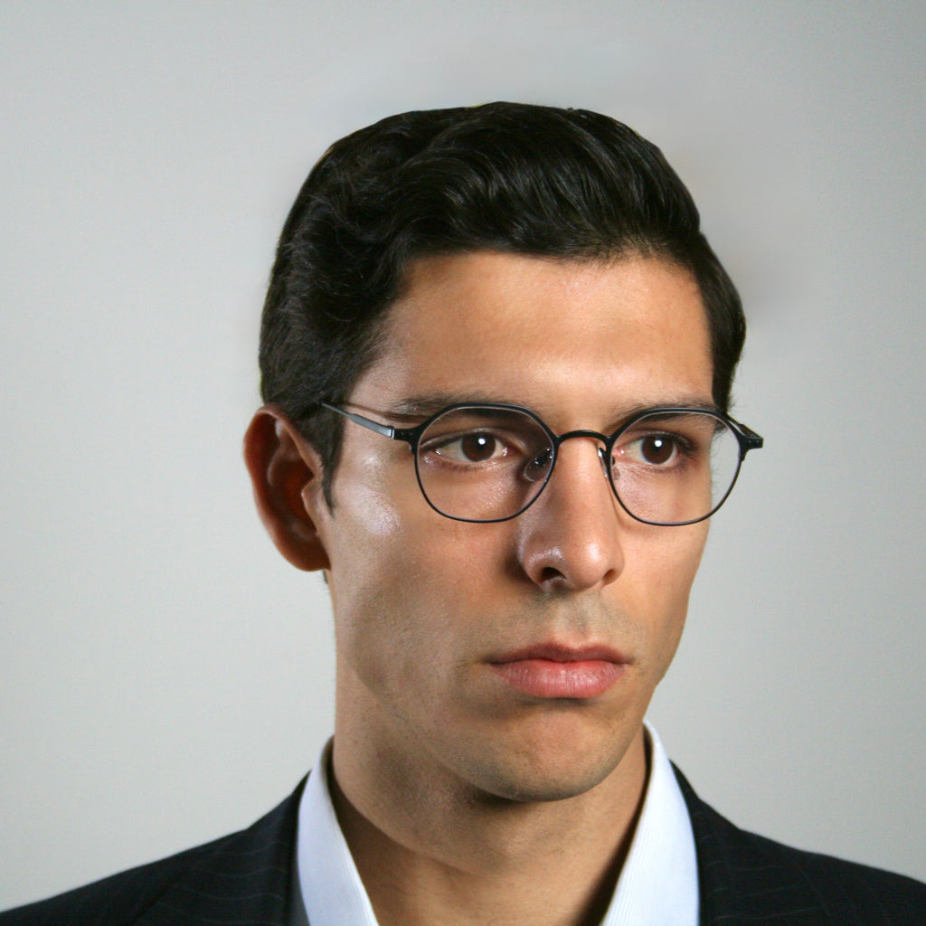 Belfort by Di Capo - Black titanium blue light glasses