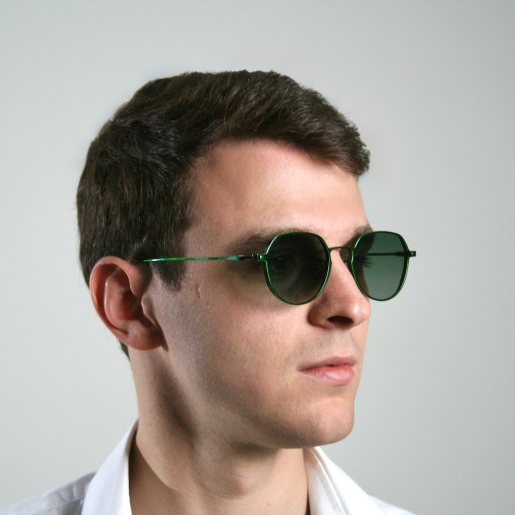 Di Capo Vesper Green blue light glasses - titanium frame