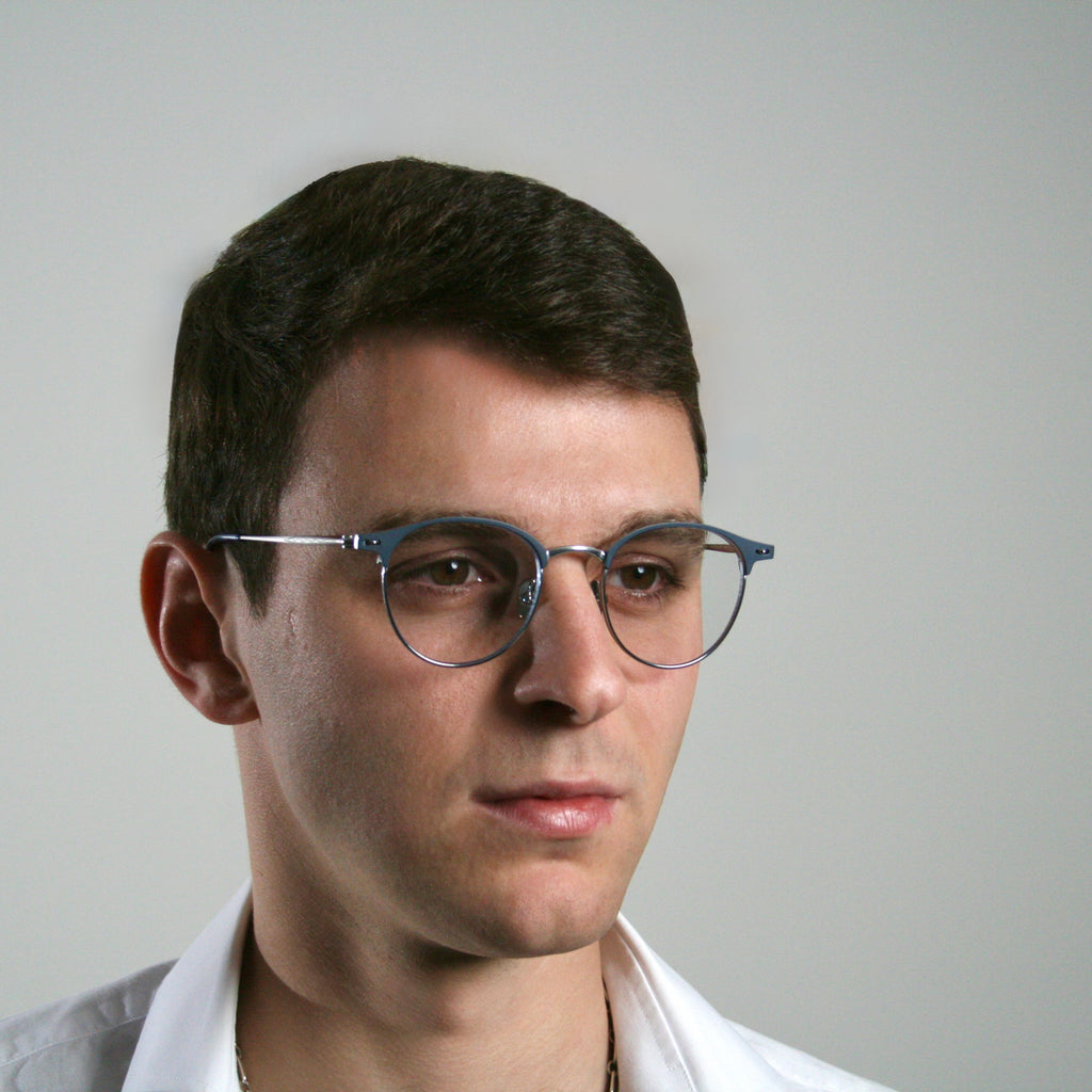 Gatsby by Di Capo - Grey titanium blue light glasses