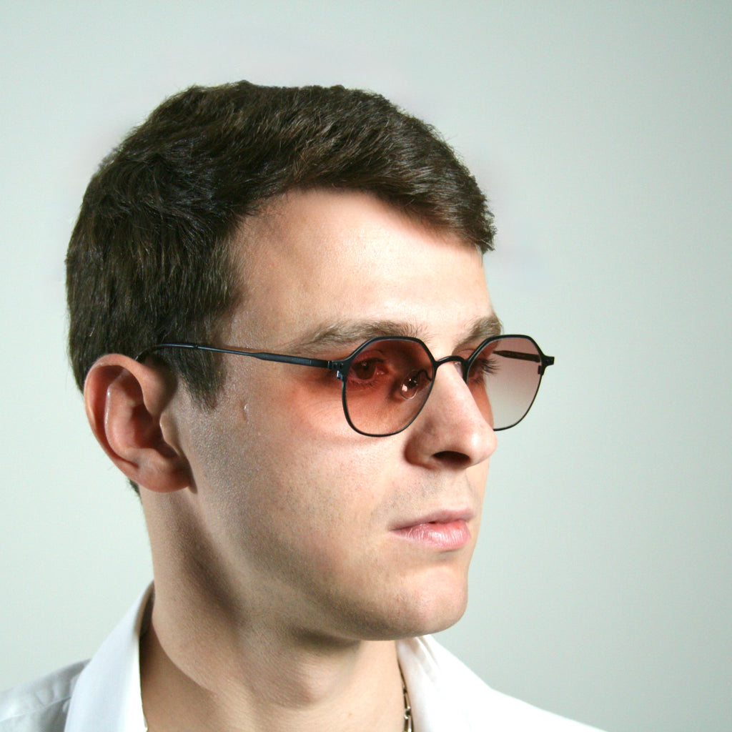 Belfort by Di Capo - Black titanium blue light glasses