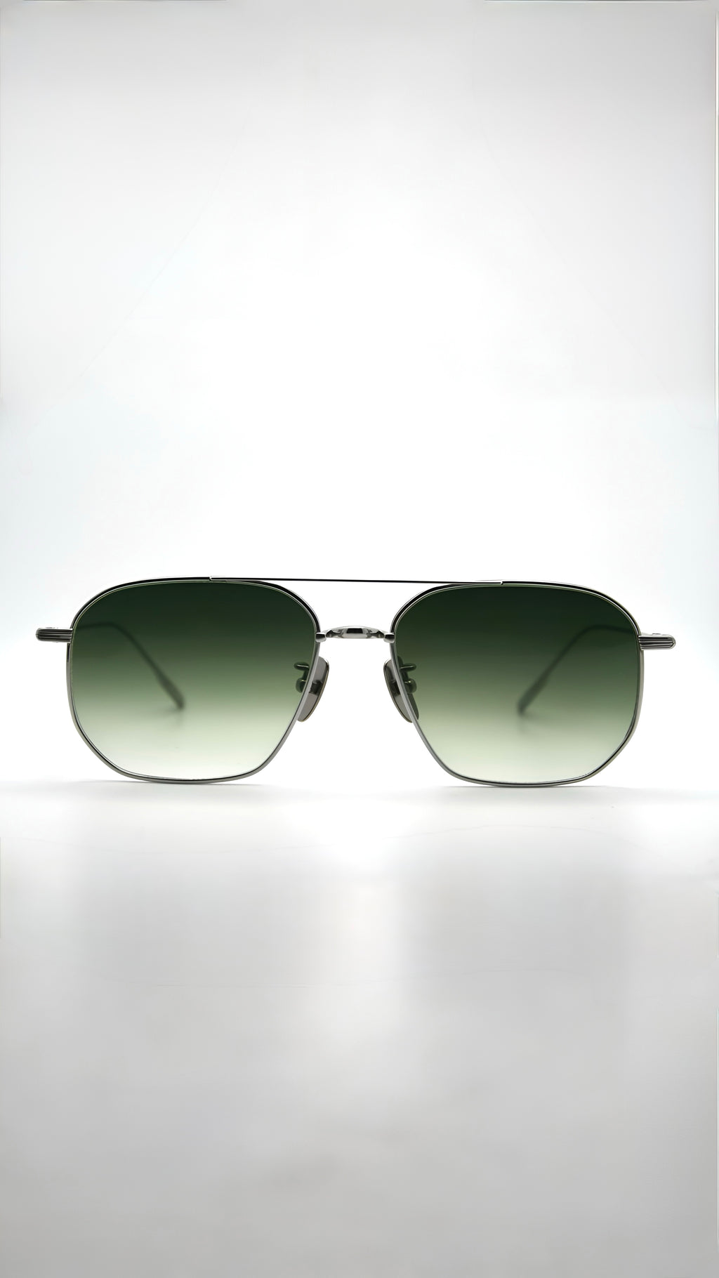Di Capo Montana blue light glasses - Silver Green titanium frame