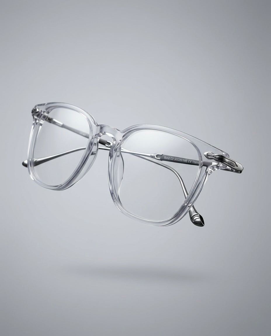 Di Capo Bond - Clear titanium blue light glasses